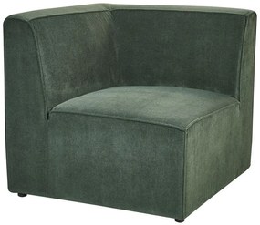 Sofá de canto 5 lugares com repousa-pés em bombazine verde escuro à esquerda LEMVIG Beliani