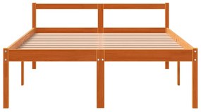 Cama para idosos 120x200 cm madeira pinho maciça castanho cera