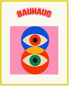 Impressão digital emoldurada Bauhaus Pink Eye