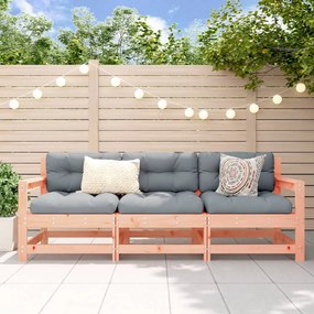 vidaXL 3 pcs conjunto lounge de jardim madeira de douglas maciça