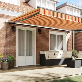 Toldo Manual amarelo e laranja 500 × 350 cm Poliéster