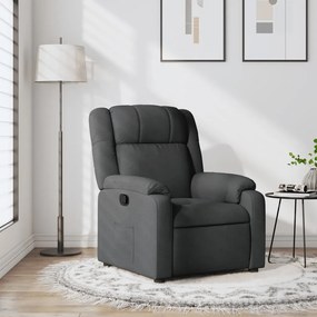 vidaXL Poltrona reclinável tecido cinzento-escuro