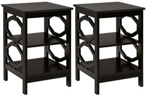 Mesa de cabeceira de 3 níveis, mesa lateral para sofá e centro