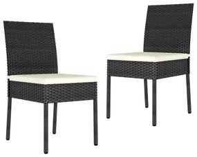 vidaXL Cadeiras de jantar para jardim 2 pcs vime PE preto