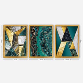 Conjunto de Quadros Decorativos em Moldura 3AC171 – Multicolor – 35 x