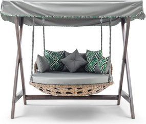 Baloiço de Jardim Duplo Dominic – Estrutura em Madeira de Pinho, Tecid