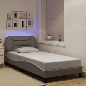 vidaXL Estrutura de cama com LED sem colchão 80x200 cm tecido
