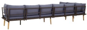 8 lugares conjunto lounge jardim c/ almofadões acácia maciça
