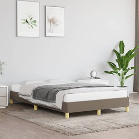 Estrutura de cama sem colchão 120x190cm tecido cinzento