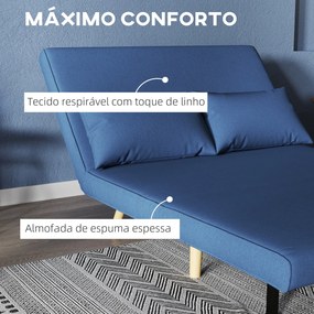 HOMCOM Sofá Cama de 2 Lugares Sofá Cama Dobrável Estofado em Linho com