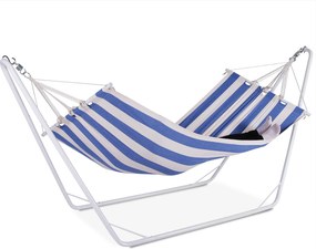 Rede de descanso Jardim com armação metálica 200x80cm creme/azul
