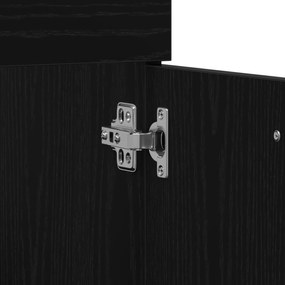 Conjunto de Móveis para Casa de Banho 4 Peças Carvalho Preto Madeira E