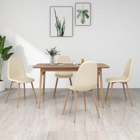 vidaXL Cadeiras de jantar 4 pcs tecido cor creme
