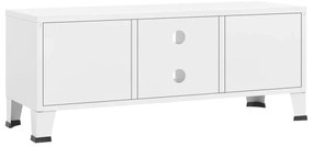 Móvel de TV industrial 105x35x42 cm metal branco