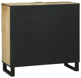 Buffet – 80x33.5x75 cm, Feito de Madeira Sólida de Mogno