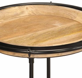 2 pcs Conjunto de mesa de apoio madeira de mangueira maciça