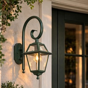 Lanterna de parede exterior clássica verde escura IP44 - Berta