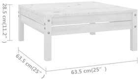 7 pcs conjunto lounge de jardim pinho maciço branco