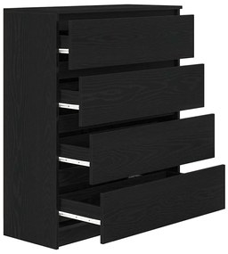Aparador 80x35x99 cm derivados de madeira carvalho preto