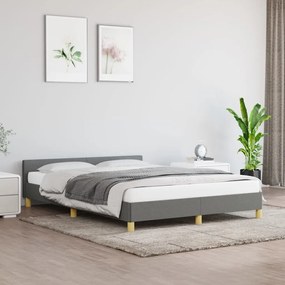 vidaXL Estrutura de cama sem colchão 140x200 cm tecido cinzento-escuro