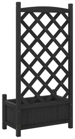 Vaso/floreira com treliça madeira de abeto maciça preto