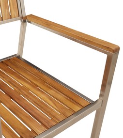 Conjunto de Jantar para o Jardim vidaXL 7 Peças em Madeira de Acácia