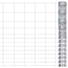 vidaXL Cerca de jardim 50x1,5 m aço galvanizado prateado