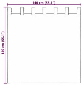 Cortinas de voile com laços 2 pcs turquesa 140x140 cm