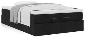 moldura de cama síriaXL otomana com colchão preto tecido