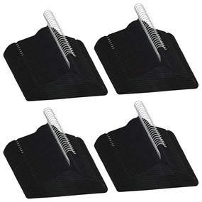 100 pcs conjunto de cabides antiderrapantes veludo preto