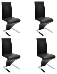 vidaXL Cadeiras de jantar 4 pcs couro artificial preto