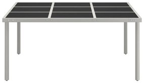 Mesa de jantar para jardim 170x170x74,5 cm vidro e aço