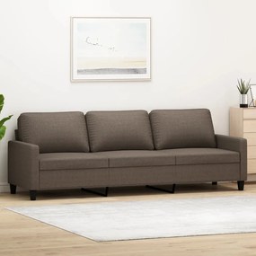vidaXL Sofá de 3 lugares tecido 210 cm cinzento-acastanhado