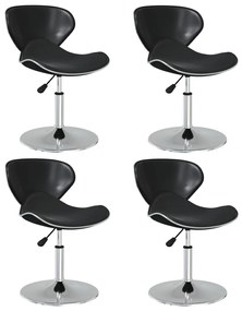Cadeiras de jantar 4 pcs couro artificial preto