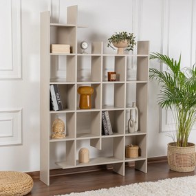 Estante "Manco" - Branco Areira/Arenito - 122x188x25.5cm - Design Mode