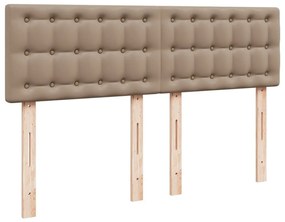 Cama com Molas/Colchão e Luzes Led - 140x200 cm - Couro Artificial Cap
