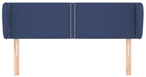Cabeceira de cama c/ abas tecido 147x23x78/88 cm azul