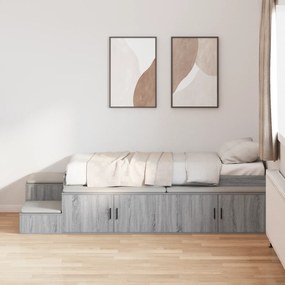 Cama de Armazenamento Cinzenta Sonoma 75x190 cm