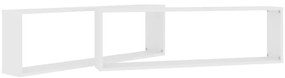 Prateleiras parede forma cubo 2 pcs derivados de madeira branco