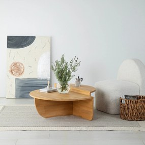 Conjunto de Mesas de Café Podium - Carvalho - 90x30x60cm &amp; 85x30x35cm