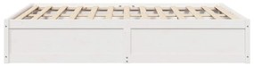 Cama sem colchão 140x190 cm madeira de pinho maciça branco