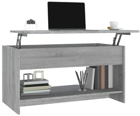 Mesa de centro 102x50x52,5 cm madeira processada sonoma cinza