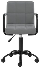 Cadeiras de jantar giratórias 2 pcs veludo cinzento-escuro