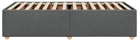 Estrutura de cama sem colchão 100x200 cm tecido cinzento-escuro