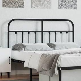 vidaXL Cabeceira de cama 140 cm metal preto