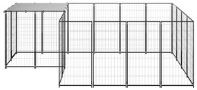 Canil para cães 6,05 m² aço preto