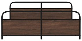 Estrutura cama sem colchão 183x213 cm metal carvalho castanho