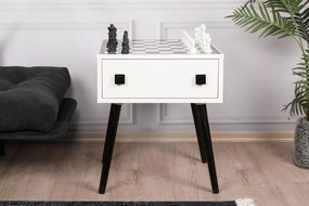 Mesa de Xadrez Chesso – Branco e Preto – 50x60x50 cm