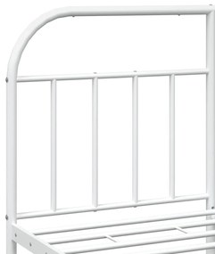 Estrutura de cama com cabeceira 140x200 cm metal branco