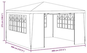 Tenda festas profissional c/ paredes laterais 4x4m 90g/m² azul